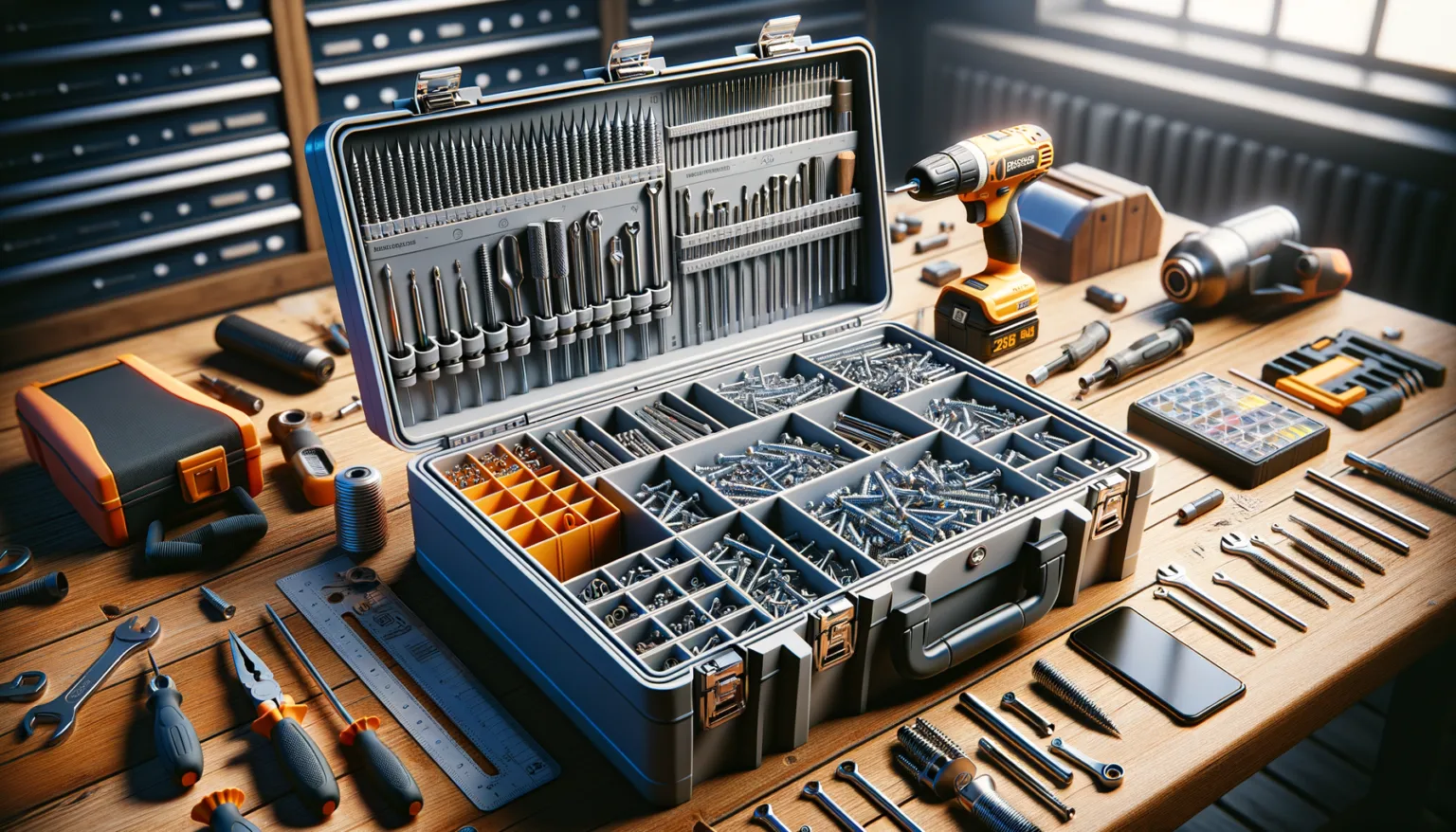 Kleinteile im Werkzeugkoffer ordnen: Schrauben, Bits und Zubehoer sicher verstauen