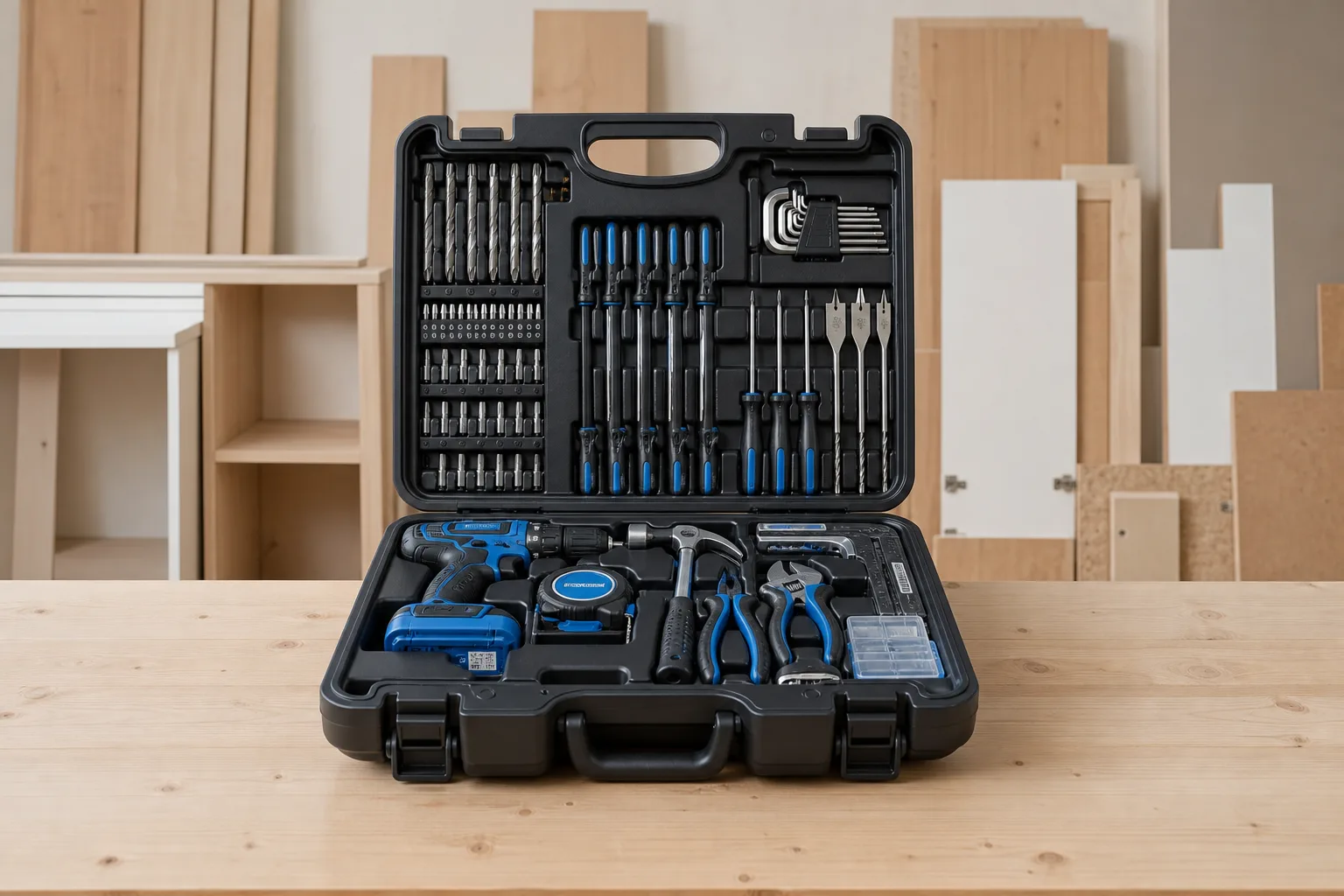 Werkzeugkoffer fuer Moebelbau und Innenausbau: Projektorientiertes DIY-Set